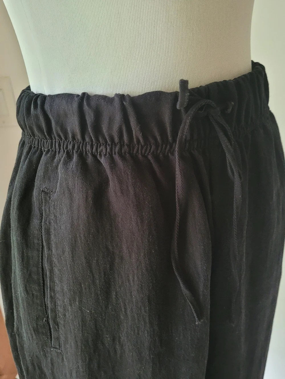 ZARS Women's Wide-Leg Drawstring Linen Pants - Black
